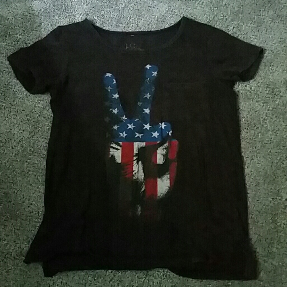 Peace sign American flag shirt